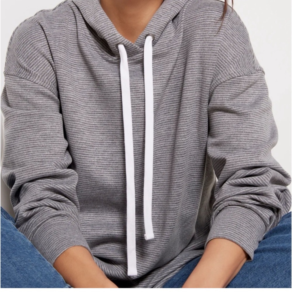 Evereve Faith Stripe Brushed Hoodie